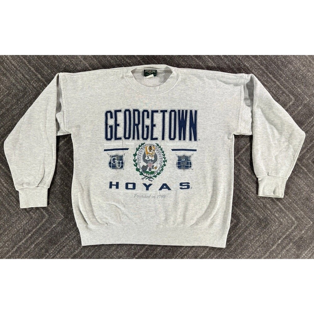 Georgetown Hoyas Vintage Ameican Eagle Gray Graphic Sweatshirt Size XL